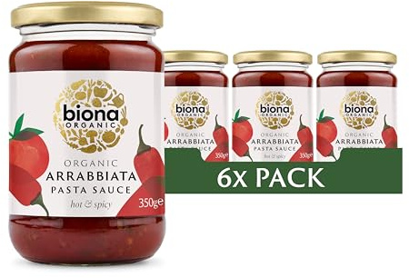Biona Organic Arrabbiata Hot and Spicy Pasta Sauce 350g (Pack of 6)