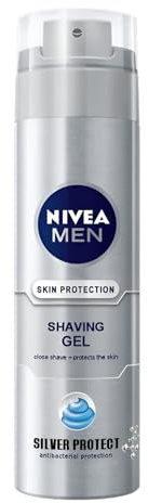 NIVEA MEN Shaving Gel Silver Protect, 200ml (Pack of 2) Contains Silver Ions, Chamomile Extract, and Provitamin B, Provides Hydration, a Smooth Shave, and Skin Protection