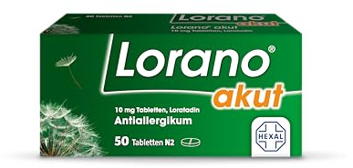 Lorano® akut | 100 Tabletten | Bei allergischem Schnupfen | Loratadin | Lindert Niesen, Juckreiz und tränende Augen, nur 1x täglich, für die ganze Familie ab 2 Jahren