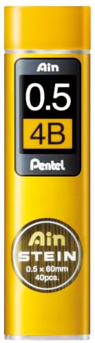 Pentel Ain STEIN C275 Feinmine, 40 Minen je Dose, 0.5 mm, Härtegrad 4B (12 Dosen)