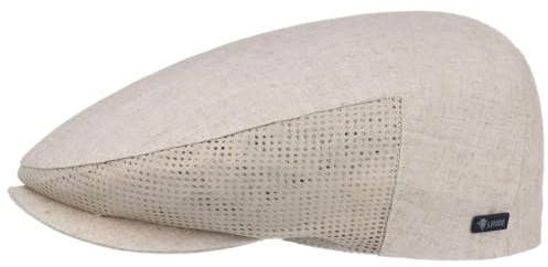 Lipodo Leinen Flatcap Beige Herren Made in Italy Frühjahr Sommer Schiebermütze mit Mesh-Einsätzen Netzfutter