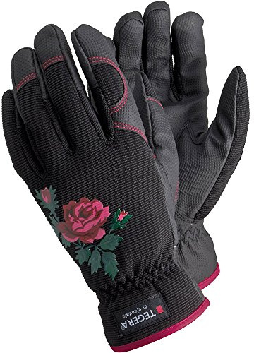 Ejendals Handschuh Tegera 90030 aus Synthetikleder, Größe 8, 1 Stück, schwarz/pink, 90030-8