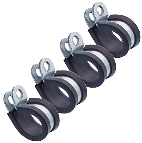 4 Stück Rohrschelle Edelstahl A2 RSGU Halteschelle P-Clip W4 mit Gummieinlage (22 mm)