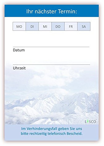 Premium Terminblock Set Gebirge (12 Stück) - Hochwertige Terminblöcke im neutralem Design für Ihre Kundentermine mit je 50 Terminblättern pro Block (TBL-509)