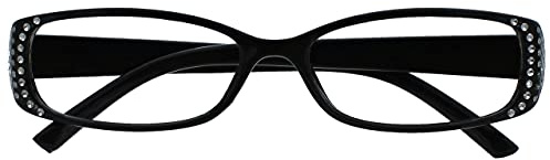 Schwarz Diamonte Stil Distanzgläser Designer Stil Damen Frauen M93-1 -2,00