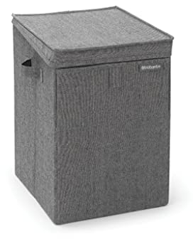 Brabantia Wäschebox Stapelbar 35L - vorn und oben zu öffnen - Großes Volumen - leichte und stabile Griffe - Pepper Black