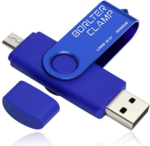 128GB Memoria USB de Puerto Micro USB, Unidad Flash USB de Doble Puerto, OTG Memory Stick Pendrive para Smartphones, Tabletas y Computadoras (Azul)