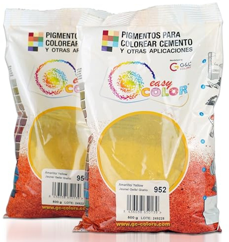 KIT DUE SACCHETTI DA 500 GR EASY COLOR PIGMENTO GIALLO 952. Pigmento per cemento, malta e calcestruzzo