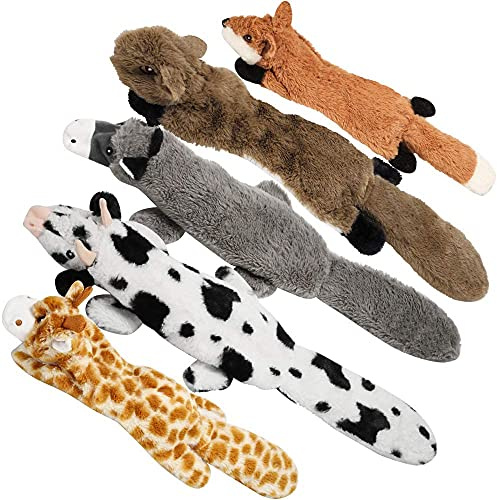 Nocciola No Stuffing Dog Toys Indestructible for Large Dogs (18.1-22.4 in), Double Layer Reinforced Fabric, 5 Packs Plush Durable Soft Squeaky Dog Toys for Small Medium Large Dogs, Dog Gifts