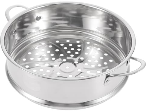 DOITOOL 20Cm Stainless Steel Steamer Pot with Double Handles Thickened Steaming Basket Insert for Vegetables Dim Sum and More