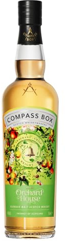 COMPASS BOX - Orchard House - Blended Malt Whisky Écossais - 46% Alcool - Origine : Écosse - Notes de Pomme & Banane - A déguster pur - 70 cl