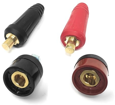 ELCAN Connettore rapido antenna maschio 35-50mm per cavo di saldatura DKZ35-50 o DKJ35-50 315A (2 unità) + connettore rapido base femmina 35-50mm per cavo di saldatura (2 unità)