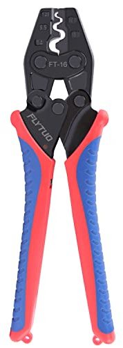 Flytuo Nicht isolierte Terminal Crimpzange AWG 22-6/1.25-14mm² Ratsche Crimpwerkzeuge Kupfer Stoßverbinder Spleißdrahtverbinder Offene Zylinderklemmen
