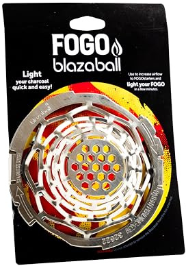FOGO Blazaball - Accesorio de arranque de fuego para parrillas de carbón, chimeneas y chimeneas, compatible con arrancadores de fuego, plateado (BL1)