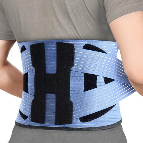 NEENCA Back Support Brace, Adjustable Lumbar Support for Pain Relief of Back/Lumbar/Waist, Waist Wrap with Spring Stabilizers for Injury, Herniated Disc,Sciatica, Scoliosis and more