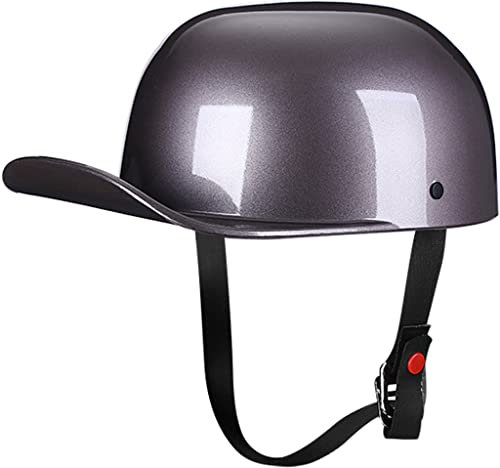 qloijnv Casco Moto Aperto Viso Mezzo Stile Vintage Guscio in ABS Adult Cruiser Chopper Mezzo Casco Berretto da Baseball per Adulto Unisex ECE Omologato Portatile Jet Casco Scodella