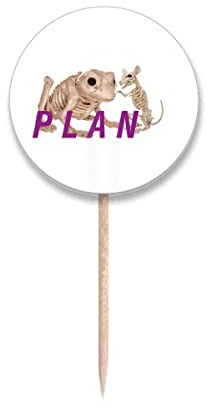 Ranas Mouse Plan Art Deco Moda Palillo de dientes Banderas Redondas Etiquetas Decoración Fiesta