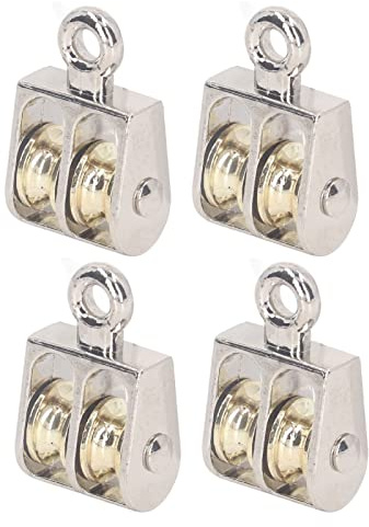 Hyuduo 4-teiliger Doppelrollenblock mit 100 kg Tragkraft, Robustes Hebezeug für Kranheben und Industrieanwendungen, Zinklegierung Lager mit Hoher Lastaufnahme