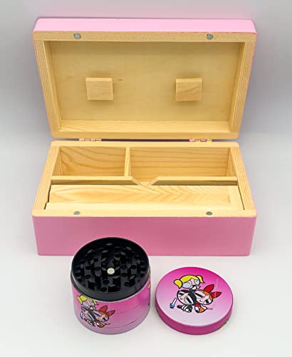 Dragonpuff Pink Rolling Box 2.5 Herb Grinder Powerpuff Edition Stoner Set