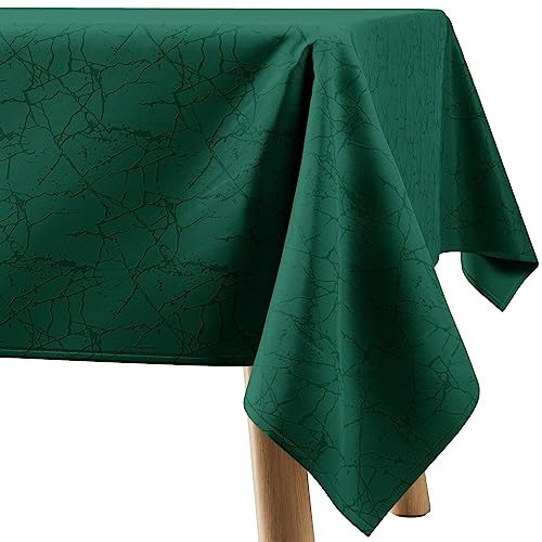 Filumi Tischdecke 110x180 cm Dunkel grün Abwaschbar Für Indoor Outdoor Marmormuster Manil