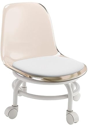 LOVIVER Niedriger Rollhocker, 360° drehbarer Rollhocker und Rückenlehne, Rollhocker, 360° drehbarer Hocker für Hausreinigung, Sport, Yoga, Garage, Salon, BRAUN