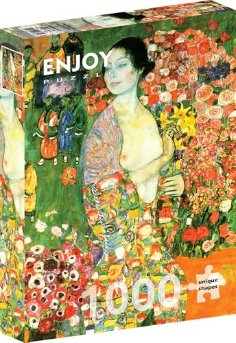1000 Pieces Jigsaw Puzzle – Matte Finish, Soft Touch, Sturdy and Unique Pieces, Tight Fit, Vivid Colors, Missing Pieces Service – The Dancer – Klimt Famous Art Nouveau Modern Painting by ENJOY Puzzle