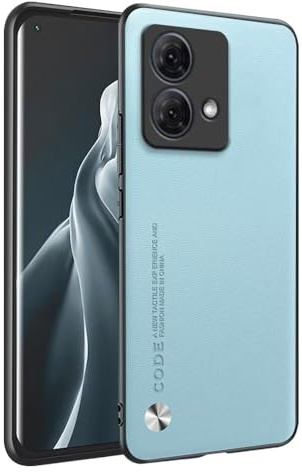 HONLEN Funda para Motorola Moto Edge 40 Neo (6.55 Inches) Carcasa de Negocios Respaldo de Cuero Azul Claro