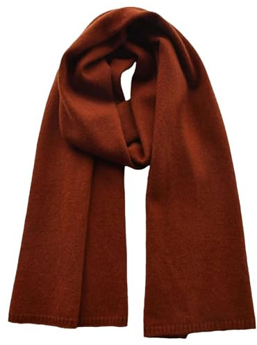 Hgvcfcv Weißer Wollschal für Damen und Herren, einfarbig, Winter, warm, gestrickt, kurz, dünn, für Damen und Erwachsene, braun, Adults 152CM