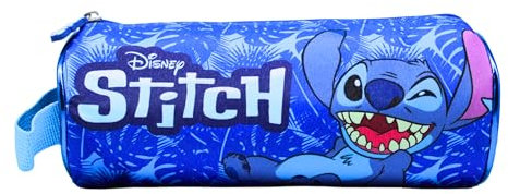 Disney Stitch Federmäppchen für Mädchen, Schulset im Klassischen Design, Kulturbeutel für Mädchen, Schulbedarf für Mädchen | Blau