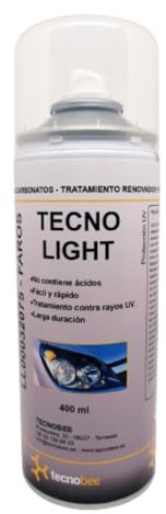 TECNOBEE Espuma pulir Faros - Espuma Renovadora de Faros: Restaurador de Claridad y Protección UV para Faros de Policarbonato - Solución Rápida y Duradera para Opacidad y Desenfoque - Apto para ITV