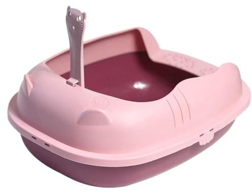 Toilette per Gatti, Toilette Per Gatti, Lettiera Per Gatti Facile Da Pulire, Lettiera Per Gatti Semi Chiusa, Lettiera Per Conigli Gatto Toilette(Pink)