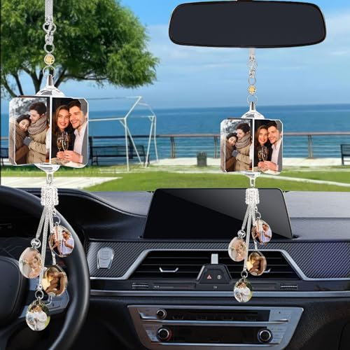 Auto-Zubehör zum Aufhängen Personalisierte Kristalle rückspiegel anhänger Dekoration,Männer- und Damenzubehör, Auto-Innenausstattung