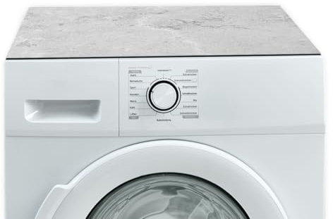 Alfombrilla antideslizante para lavadora, aspecto de hormigón, 60 x 60 cm, acabado textil recortable, alfombrilla de goma para lavadora y secadora como base para accesorios