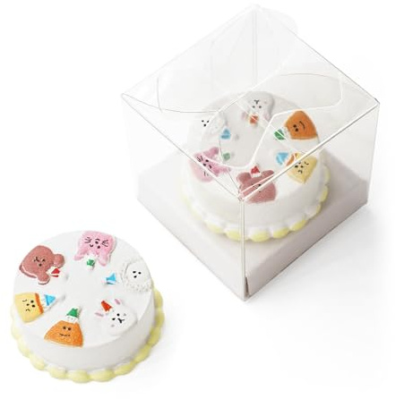 Odoria Dollhouse Birthday Cake Miniature: 1/12 Scale Dessert Pastries Bakery for Party Picnic - Mini Realistic Baking Food Resin White 2Pcs
