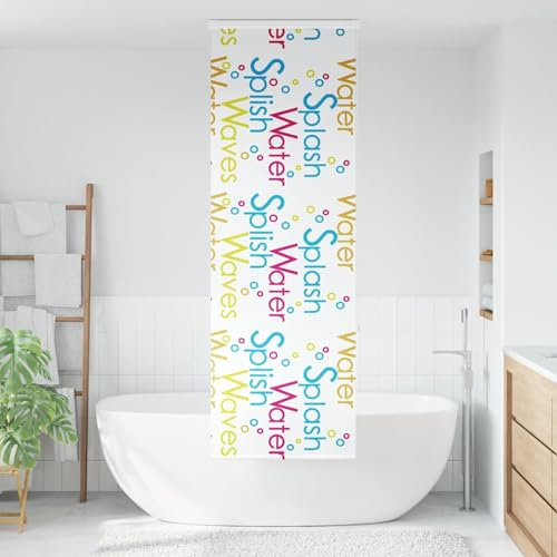 Homgoday Duschrullgardin med kassett duschdraperi badrullgardin duschrullgardin för badkar duschrullgardin för dusch och små badrum med kassett 60 x 240 cm tygbredd 56 cm mönster på stänk