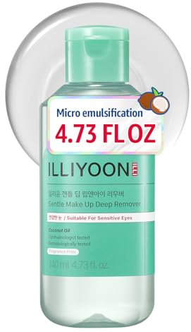 Illiyoon Gentle Deep Eye Makeup Remover | for Waterproof Mascara, Lipstick, Eyeliner, Non-Greasy 2-Phase Oil & Water Formula, Ophthalmologist Tested, Vegan, Korean Skin Care, 4.73 fl.oz.