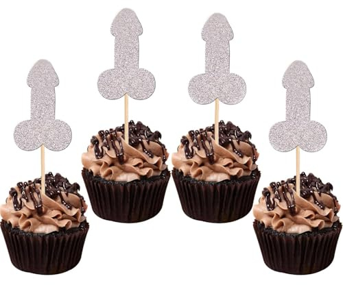 12 Pcs Prank Bachelorette Party Cake Cupcake Topper Decoration Gender Glitter Pick for Hen Bridal Shower Engagement Supplier Favor Game Tool Decor Set Y18