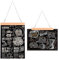 Srvnpioy Lot de 2 Tableaux Noirs à Suspendre A3 (420x297mm) Tableau Ardoise Craie Noir pour café, restaurant, décoration murale