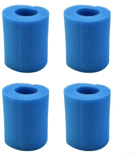 Donkivvy Schwimmbad-Filterschwamm für Intex Typ II 58094, 4 Stück | Waschbare wiederverwendbare Filterkartusche Schwamm Ersatzschaumkartusche