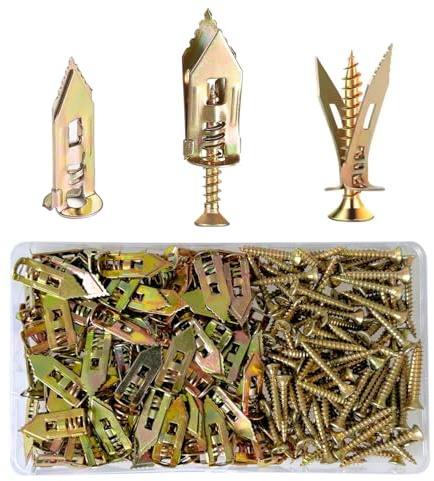 220 Pcs Drywall Anchors With Screws Sets,Heavy Duty Plasterboard Fixings