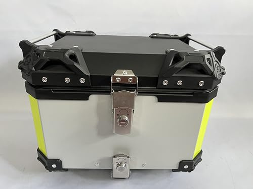 Garvee Bauletto Posteriore Moto 65l in Alluminio Con Base Rapida, Fodera Interna e Piastra Di Montaggio – Grande Capacità e Sicurezza