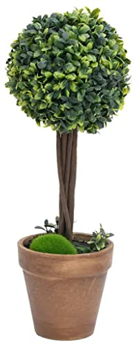 Generico Piante di Bosso Artificiale 2 pz a Sfera con Vaso Verde 41 cm,Casa e Giardino,Arredo,Flora Artificiale,Verde,1.7 kg,336516