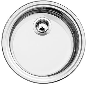 BLANCO RONDOSOL | Edelstahl Spüle | Einbauart: Einbau von Oben & Unterbau | Ø 46 cm | für 45 cm breite Unterschränke | Rund | Widerstandsfähig gegenüber Kratzern