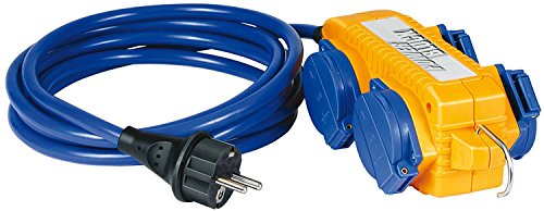 Brennenstuhl Verlängerungskabel IP44 mit Powerblock Baustelleneinsatz und Outdoor 5m blau, 1161750