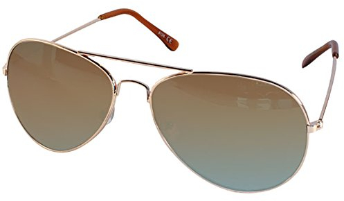CHICNET Hochwertige Sonnenbrille Unisex Pilotenbrille Fliegerbrille verspiegelt getönt 400UV Klarglas Pornobrille bunt