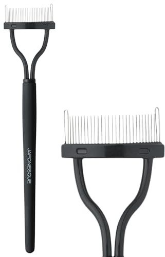 JAPONESQUE - Velvet Touch Lash Separator (0.43 x 5.79 x 1.18 inches) - Eyelash Comb Lash Separator Tool, Remove Mascara Clumps, Arc Lash Brush (Black)