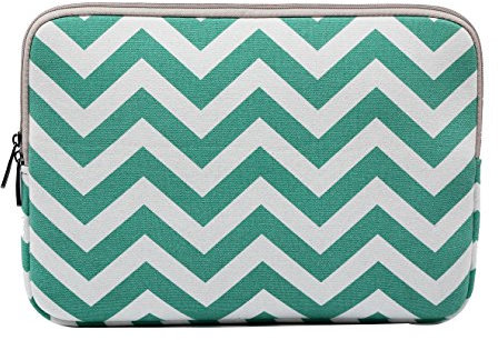 LaoZan Stripe Housse pour Ordinateur, Etui Sac de sacoche Portable Protection pour Laptop Ultrabook 10 Vert clair