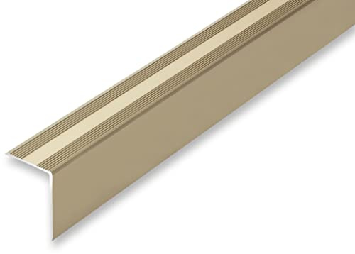 (17,60EUR/m) 30 x 42 x 1180 mm Treppenwinkel Sand selbstklebend Treppenkantenprofil Treppenkante Alu Winkel