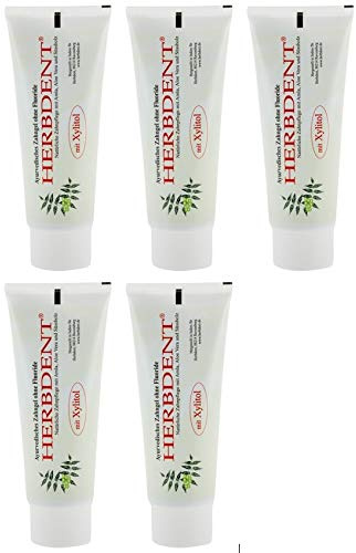 Herbdent Ayurvedisches Zahngel Xylitol Fluoridfrei 5 x 80 ml