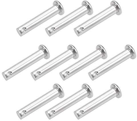 sourcing map 10 Stück Steckbolzen Einloch Splintstift Flachekopf Gabelkopfstifte Gelenkstift 6mm x 30mm aus Edelstahl 304